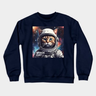 Cosmic Cat in Space Crewneck Sweatshirt